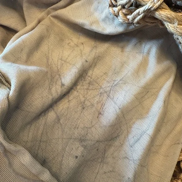 Vintage Italian Tan Crochet/macrame Drawstring Bag - Picture 8 of 9